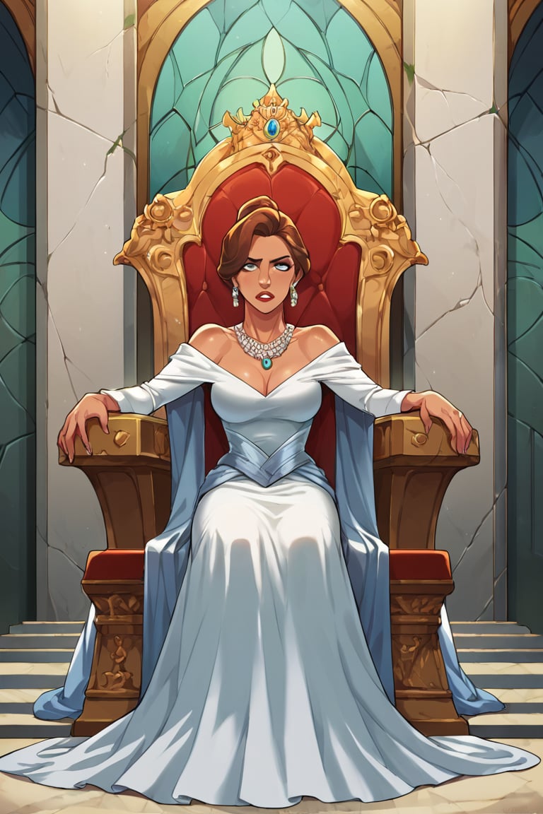 score_9, score_8_up, score_7_up, BREAK, 1girl, scottish, throne, gown, sitting, jennifer lawrence,