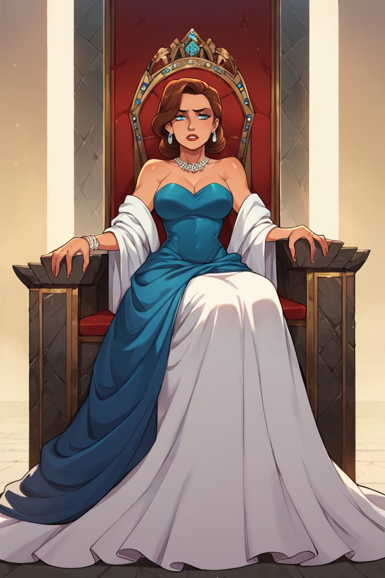 score_9, score_8_up, score_7_up, BREAK, 1girl, scottish, throne, gown, sitting, jennifer lawrence,