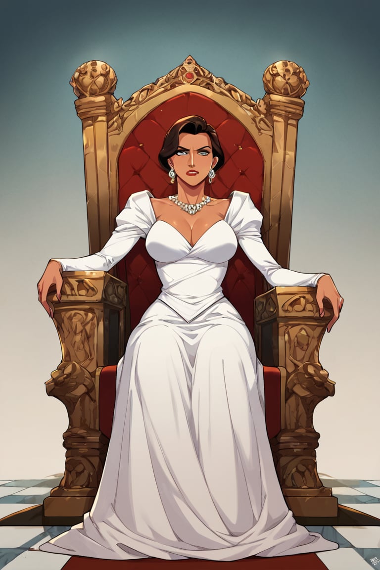 score_9, score_8_up, score_7_up, BREAK, 1girl, scottish, throne, gown, sitting, jennifer lawrence,