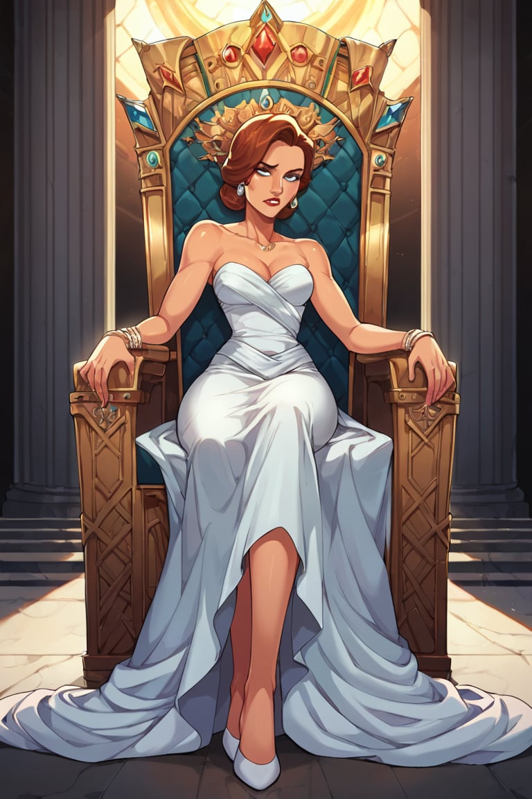 score_9, score_8_up, score_7_up, BREAK, 1girl, scottish, throne, gown, sitting, jennifer lawrence,