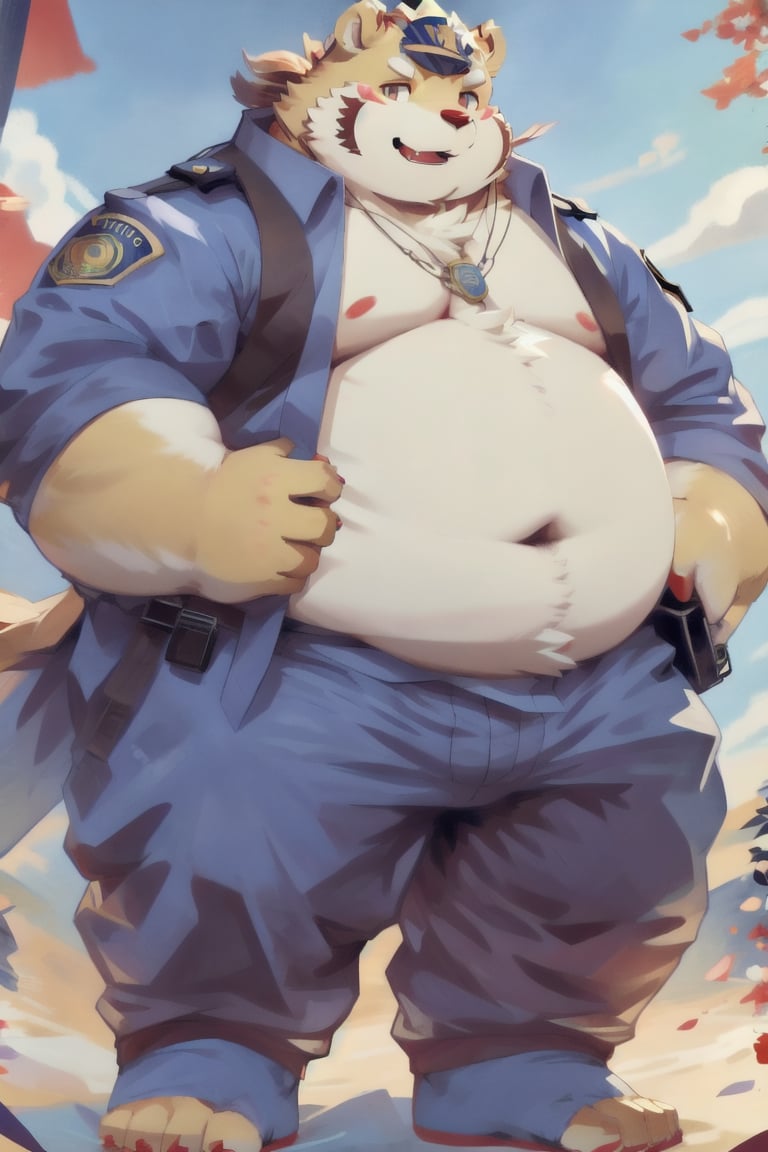 correct body proportions,male,detailed, high resolution,fat,, masterpiece,overweight,fanqiuhu,police uniform