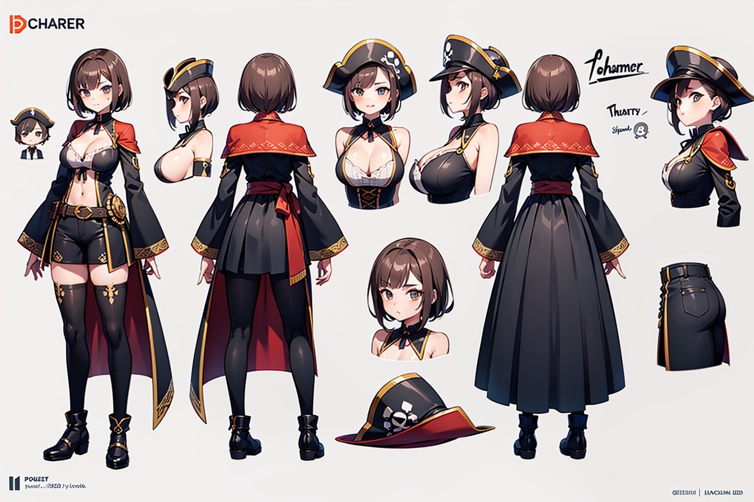 1girl,character turnaround,pirate,full body,charturnerv2,character sheet,