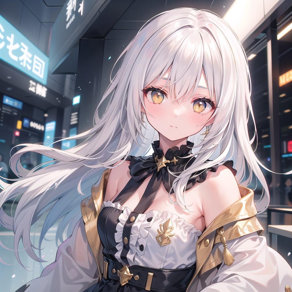 1 girl, white_hair, golden_eyes,