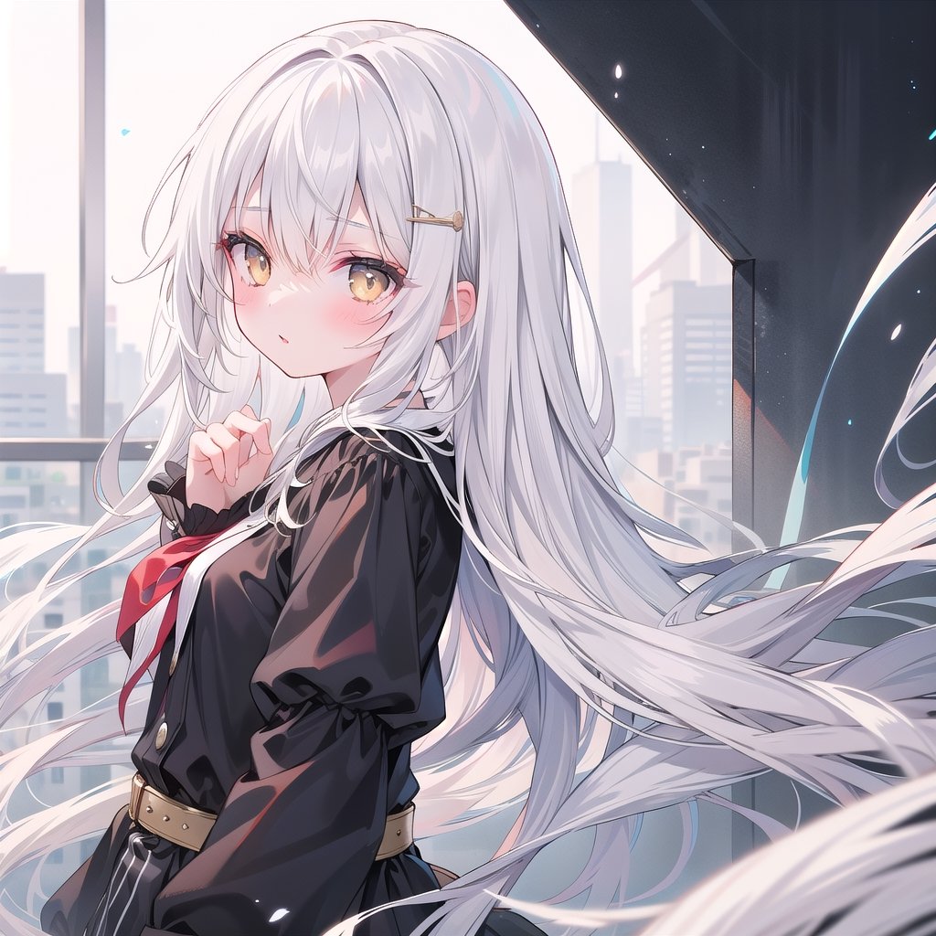 1 girl, white_hair, golden_eyes,