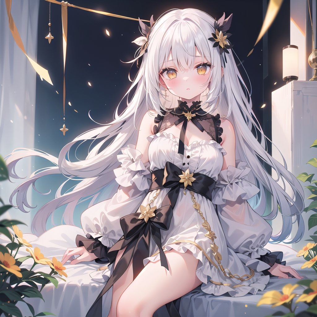 1 girl, white_hair, golden_eyes,