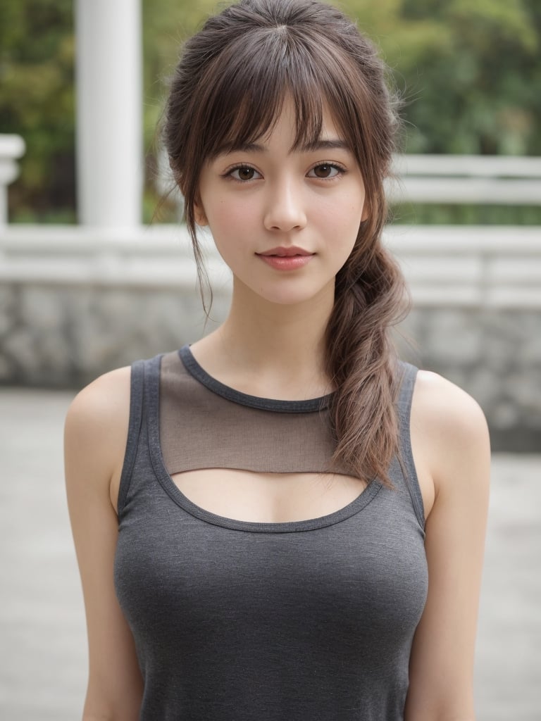 pretty french mix japanese girl in malaysia, 30 years old. Average body, bright honey eyes with sharp size, full lips, long eyelashes. Black, ponytail, soul and spiritual mentor. T-Shirts,cinematic,photorealistic,masterpiece,1 girl ,best quality