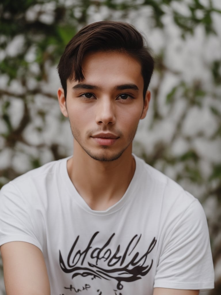 Handsome_chinese_man,in malaysia,30 years old. Average_body, bright_honey_eyes_with sharp_eye,full lips,long_eyelashes. Black_shortk_gelled_hairs, soul_spiritual_mentor,T-Shirts