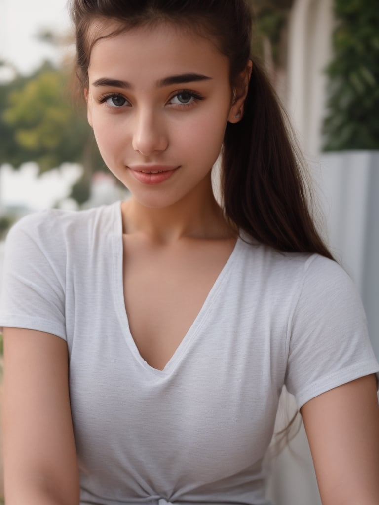 Pretty korean mix French girl in malaysia, 30 years old. Average body, bright honey eyes with sharp size, sexy lips, long eyelashes. Black, ponytail, soul and spiritual mentor. T-Shirts