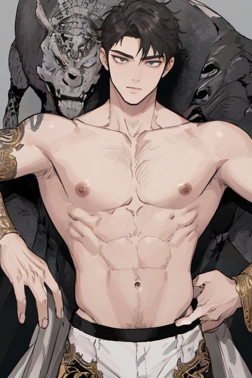 masterpiece, best quality, boy, solo, male, abdominal muscle,1boy, intricate details,1guy