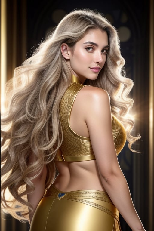 Athena has piercing, almond-shaped grey eyes that convey wisdom and strength. Her long, wavy golden hair cascades down her back, complementing her radiant, sun-kissed complexion. She has a statuesque and athletic figure, exuding both grace and power. Her noble and confident smile, framed by her high cheekbones and full lips, reflects her divine authority and intelligence.
Athena stands with her aegis, a protective cloak adorned with the head of Medusa, her piercing, almond-shaped grey eyes radiating power. Her long, wavy golden hair cascades down her back, complementing her radiant, sun-kissed complexion. Clad in a magnificent armor that highlights her statuesque and athletic figure, she exudes both grace and authority. Her noble and confident smile reflects her role as the protector of heroes.