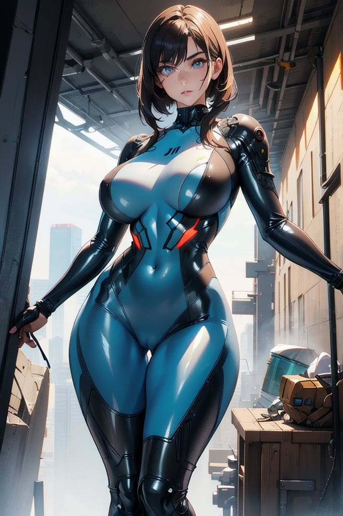 2 girls, looking around, weapons at the ready, dynamic stance, huge breasts, huge curvy hips, narrow waist, skinny, skin tight translucent white glossy smooth bodysuit, armor, futuristic, sci-fi, cyberware, cybertech, unexplored world, mist, ancient marvelous structures, ultra highres, atmosphere of mystery and danger, (detailed face:1.2), (detailed eyes:1.2), detailed background, intricate, foggy landscape, masterpiece, best quality, perfect, Enhance, FUJI, rubbersuit02, rubbersuit, realhands, Extremely Realistic, latex suit, rubber suit,Anime,incredibly absurdres