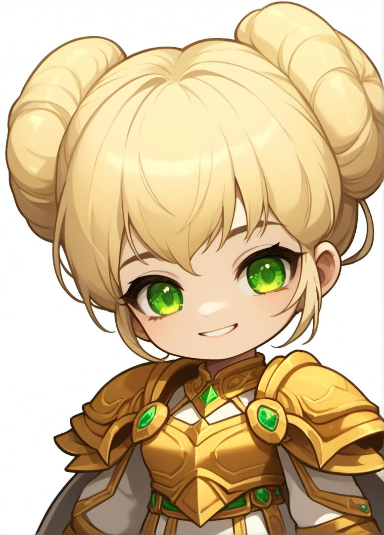 score_9, score_8_up, score_7_up, masterpiece,original,upper body,portrait,(white background,blank white background:1.1),1GIRL,solo,gold hair,green eyes,bangs,golden dress,shoulder pad,happy,light smile,WOW CHROMIE, BLONDE HAIR, DOUBLE BUN,  JEWELRY,ARMOR, ROBES, SHORTSTACK,maplestory_style,warcraft gmome,warraft Chrome,