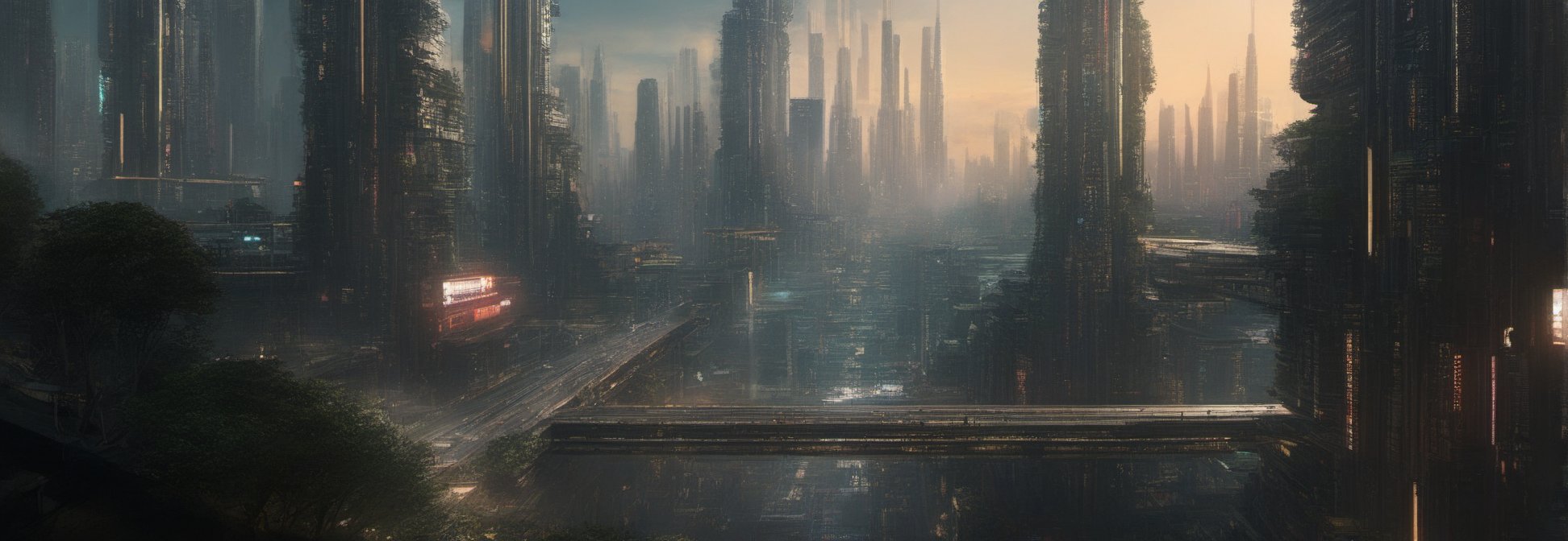 ((((Forest:1.6)))),((((Ecumenopolis_futuristic_cyberpunk_Sci-fi_megacities:1.6)))),((((Sci-Fi_highways_cities:1.6)))),((((many_of_small_futuristic_skyscrapers:1.5)))),(((((underground_cities:1.6))))), concept art, artstation, DeviantArt, holographic, unreal engine 5, matte painting, digital painting by greg rutkowski and benjamin bardou, artstation, ultra high quality, ultra highly resolution, aesthetic painting, hyperrealism, surrealistic, intense shadow, intricape detailed, UHD-RESOLUTION,background,night city,cyberpunk style,Ecumenopolis City,year3024,Gigantic futuristic city,Enormous City,dappled sunlight,ruanyi0715,dark