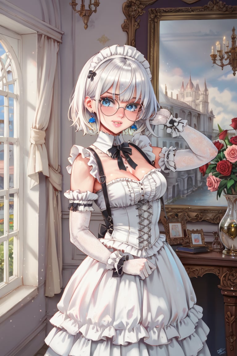 score_9,score_8_up,score_7_up,ClrSkt 1girl, solo, long black gloves, glasses, (((white hair))), catholic, emo, tears, elbow gloves, embarrassed, long gloves, hearts, long hair, solo, 2.5D,  clean artwork, detailed illustration, colorful, 1girl, 22 years old, long hair, straight hair, cute, round trim glasses, nose blush, slim eyes, pretty, seductive, attractive, alluring, mouth slightly open, good teeth, beautiful nerdy, flirty, feminine, soft make up, vibrant, adorable, eyelashes, slender, high quality, masterpiece,  solo focus, realistic, round chin, narrow face, big lips, (masterpiece, best quality, ultra-detailed), (perfect hands, perfect anatomy), Highly detailed, High Quality, Masterpiece, beautiful, (((red roses))), red skin, High detailed, detailed eyes, huge body, enamel latex elbow gloves, latex clothes, latex thighhighboots,cleavage, latex elbow gloves, big_dominant, serious, stern, latex corset. High resolution, extremely detailed, atmospheric scene, masterpiece, best quality, 64k, high quality, (HDR), HQ , very detailed, beautiful and aesthetic, heavy makeup, earrings, (masterpiece, best quality, high resolution, ultra detail), ((skindentation)), bare shoulders, soft skin, perfectly explained gloved hands, perfectly explained arms, ClrSkt,Eyes,

BY ALT GOTH.