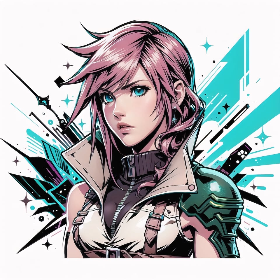 lightning farron, square enix, final fantasy XIII, weapon, white background,Grt2c