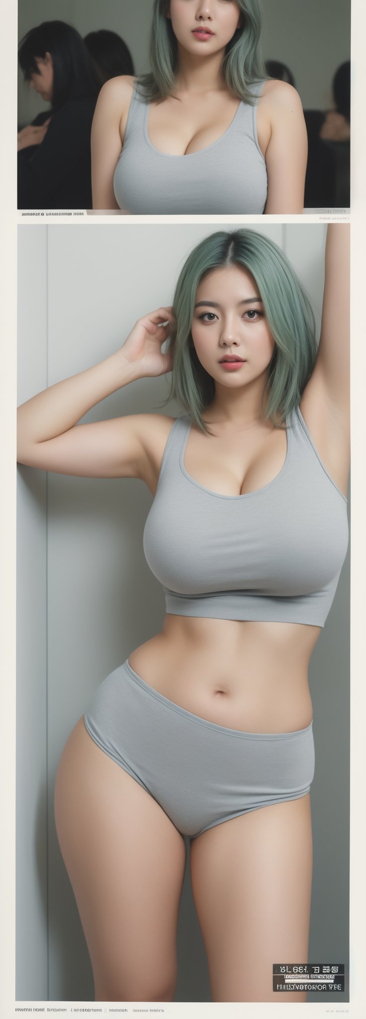 ((masterpiece,best quality)), high res, HD, illustration, solo female, random color, random pose, complex color,
perfect anatomy, comic style, oversize clothing ,Sexy Pose,perfect
,Korean,idol,Beauty,korean
((Blue-grey-green hairs))