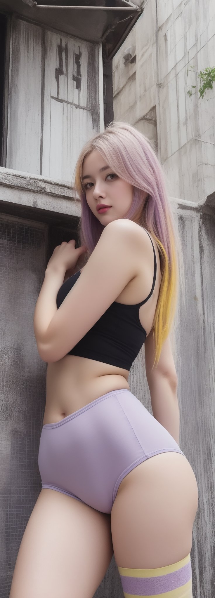 ((masterpiece,best quality)), high res, HD, illustration, solo female, random color, random pose, complex color,
perfect anatomy, comic style, oversize clothing ,Sexy Pose,perfect
,Korean,idol,Beauty,korean
((Purple-yellow hairs))