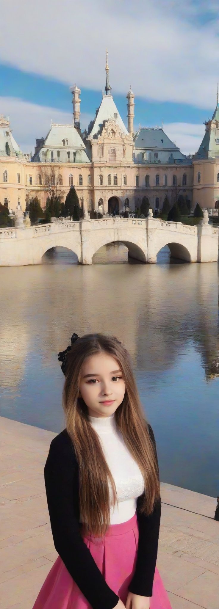 lovely  cute  young  attractive  teenage  girl  in  a  pretty random clothing ,13 years  old  ,  cute  ,  an  Instagram  model  ,  random_hair style & colour ,  winter    „ ,huge breast, random background, random palace,, random pose, random style 