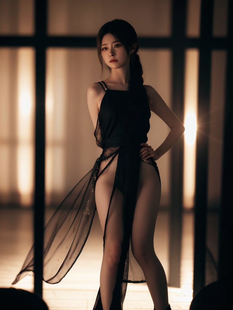 A 45yr beautiful women named Zhao lusi standing pose full body potrait highly detailed realistic face with lighting and shadow control on face and hair photorealistic,Lens Flares,perfect split lighting,shaded face,Young beauty spirit , ,cinematic lightings,1 girl,Extremely Realistic