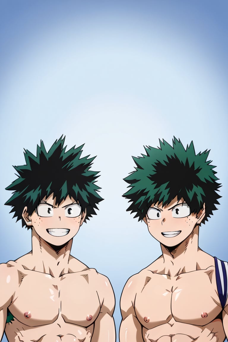 masterpiece, best quality, male focus, 2boys, showing_armpits, hairy_armpits, pubic_hair, big_cock,cartoon,bakugou katsuki,izuku_midoriya