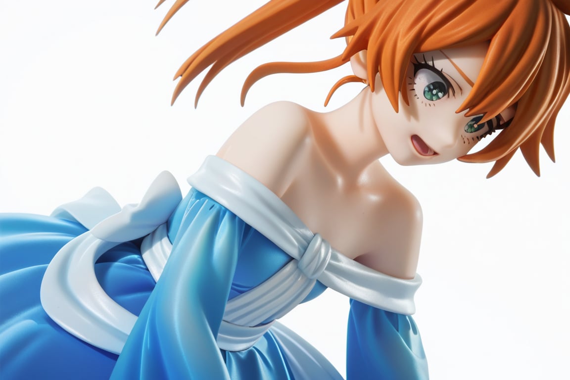 score_9, score_8_up, score_7_up, score_6_up, score_5_up, score_4_up, BREAK, , 1girl, Kendo, orange hair, green eyes, pageant dress, blue dress, strapless, 

,(( white background, blank background))