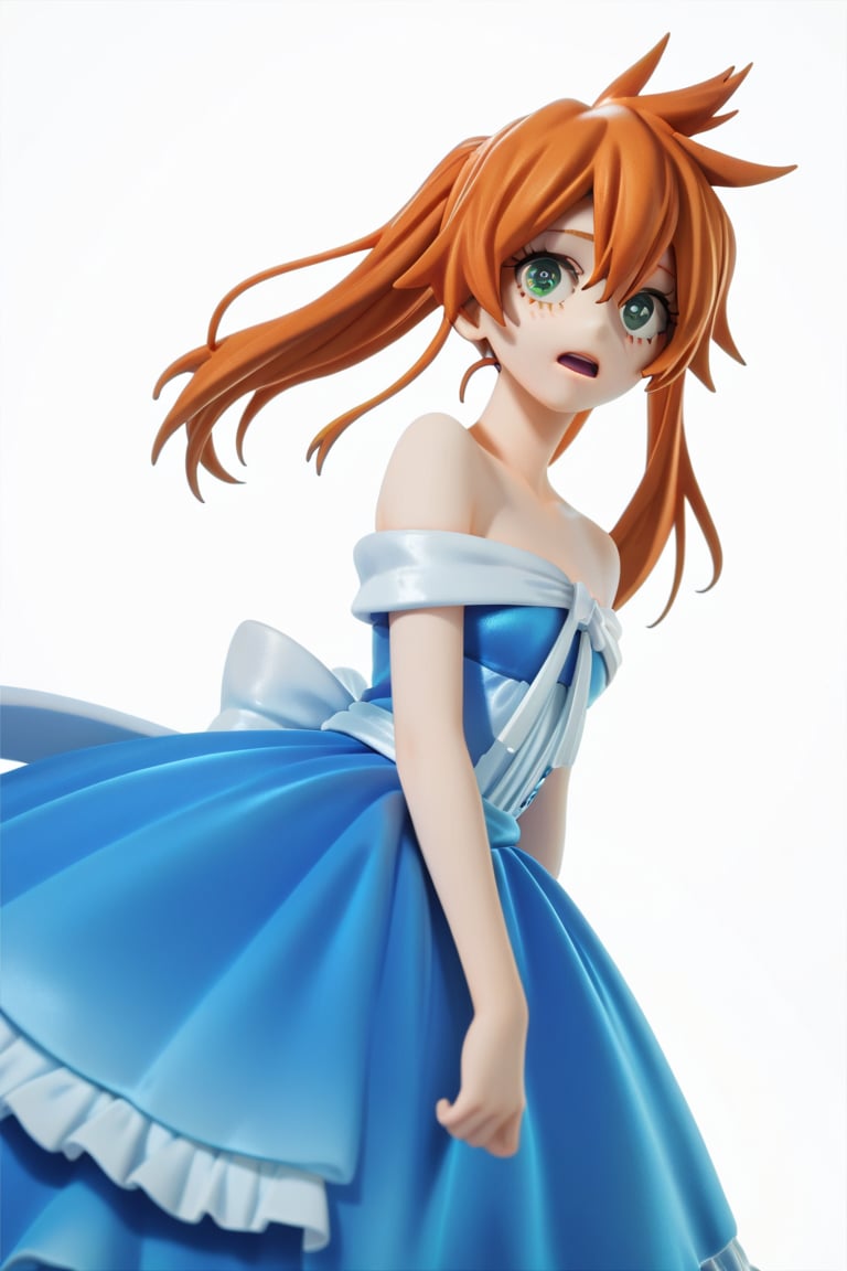 score_9, score_8_up, score_7_up, score_6_up, score_5_up, score_4_up, BREAK, , 1girl, Kendo, orange hair, green eyes, pageant dress, blue dress, strapless, 

,(( white background, blank background))