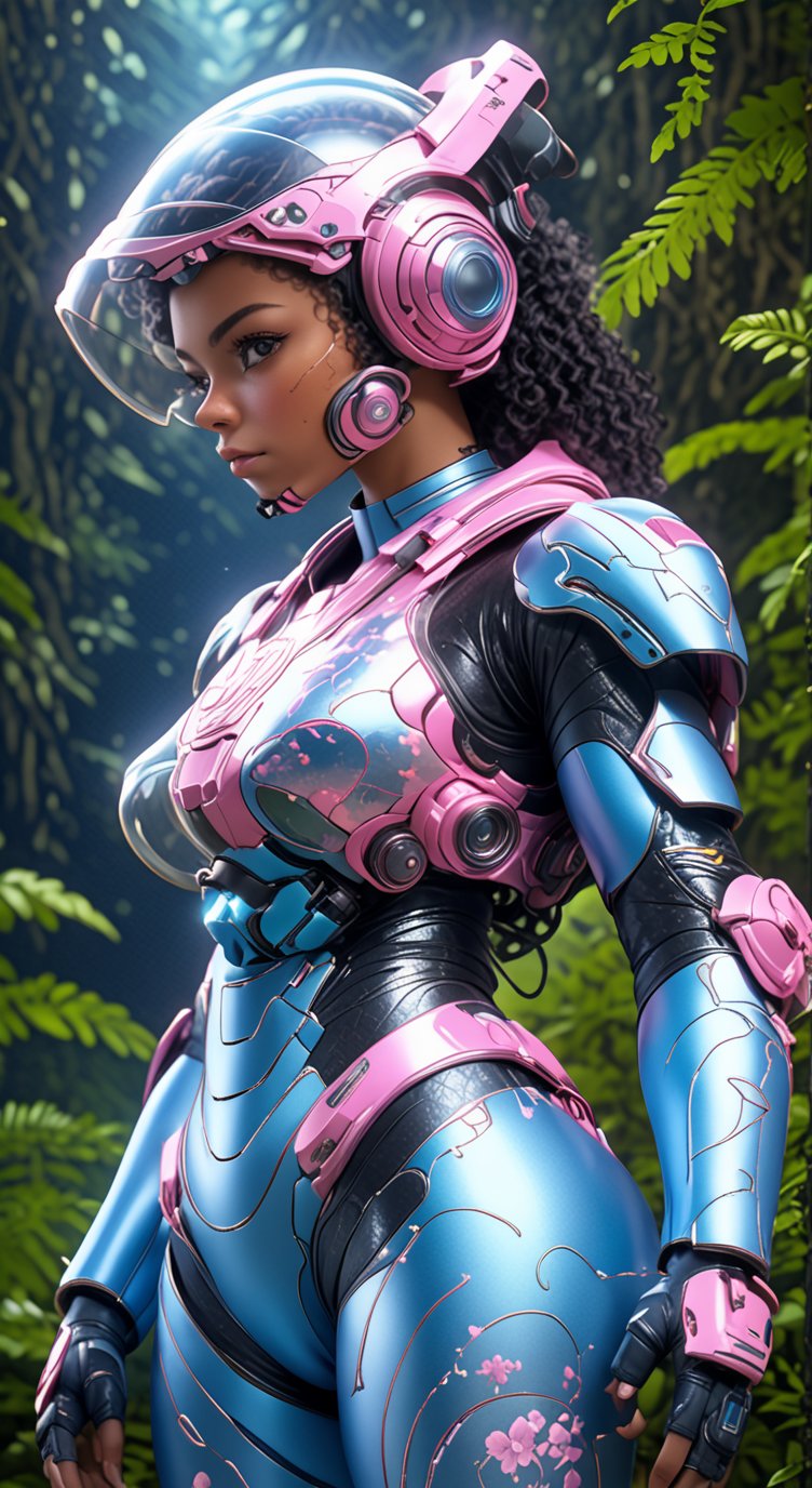 a beautiful young afro-polynesian woman in a sheer silk spacesuit, floral embroidery, goggles with headset, futuristic:1.5, sci-fi:1.6, hybrid, mutant, (light blue, translucent blue and pink color:1.9), (full body:1.9), standing, fantasy, ufo, front view, unreal, epic forest, alien planet background,
cameltoe, ,Perfect Hands, ,<lora:659095807385103906:1.0>,<lora:659095807385103906:1.0>