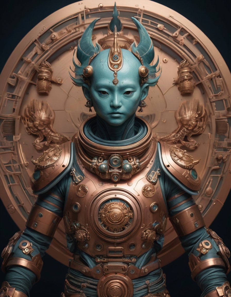 a beautiful rendition of astronaut,insanely detailed and intricate,copper  ratio,hypermaximalist,matte,cinematic,James  froud,ross tran,,LuxTechAI ,,monster ,TransformersStyle 
Budha lotus pose barong goodness good  icon  samurai