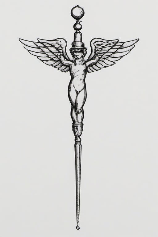 mercury. drawing of a minimalist tattoo. weight 1.0