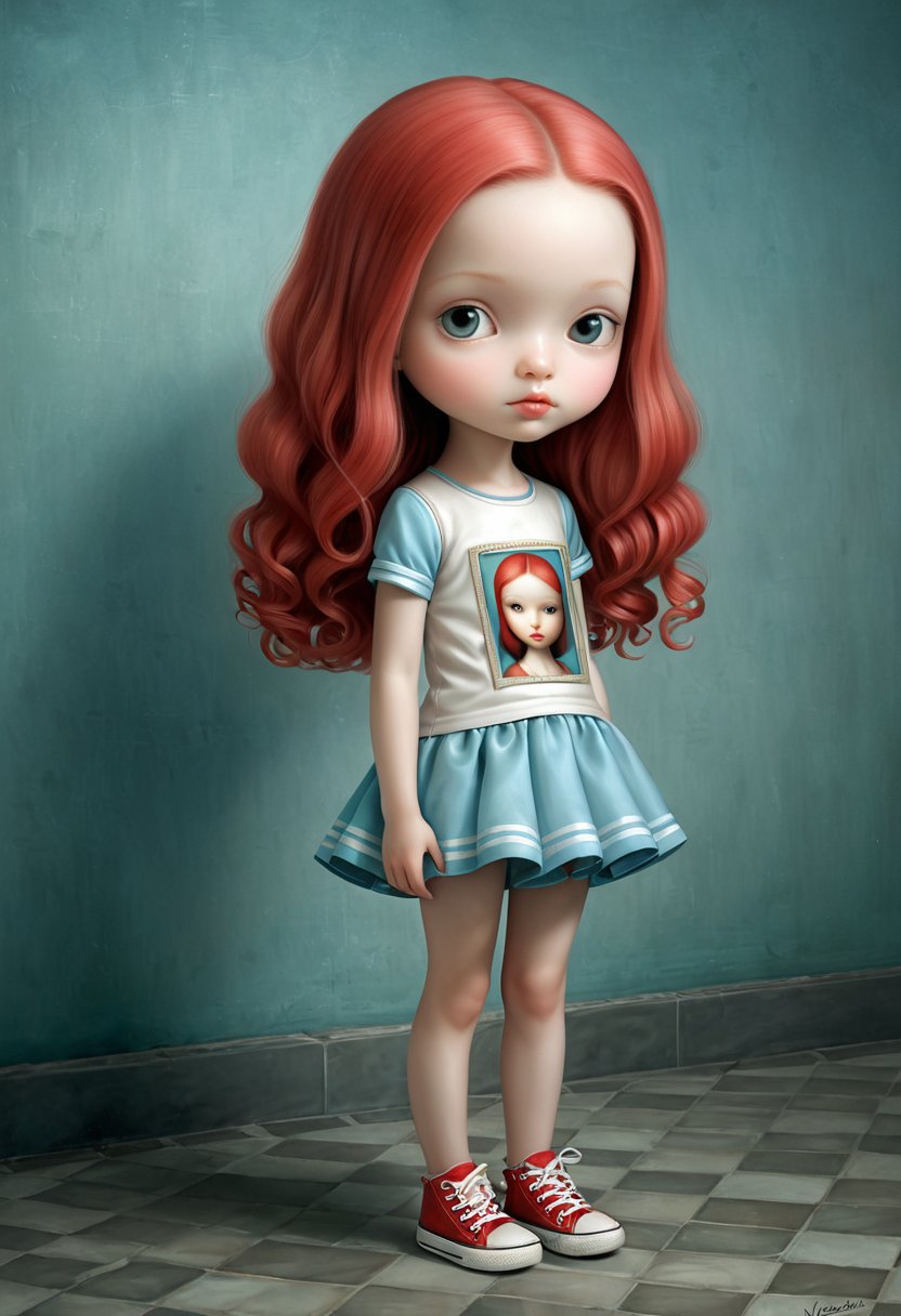 masterpiece,best quality,,illustration,style of Nicoletta Ceccoli, tech genius teenage girl