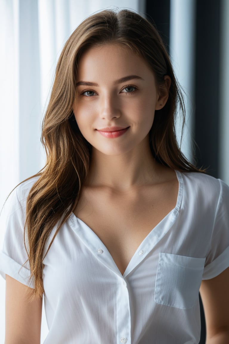 HDR,UHD,8K,Highly detailed,best quality,masterpiece,masterpiece,best quality,realistic,
1girl,seductive smile,summer shirt,
white skin,
Studio lighting,(EOS R8,50mm,F1.2,8K,RAW photo,frontlight,(((masterpiece))), ((the best quality, super fine illustrations,)), ((very delicate light)), ((fine lighting,very fine 8KCG wallpapers)),,