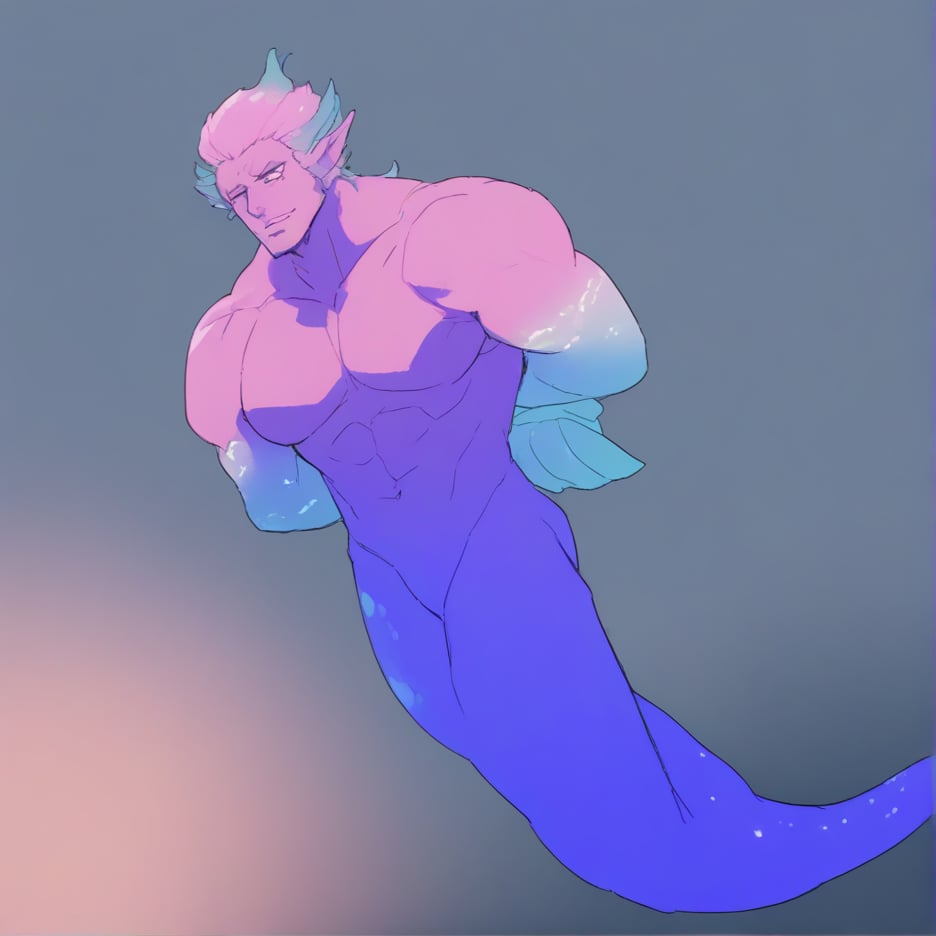 ((best quality)), ((masterpiece)), (detailed), ((perfect face)), male, full bodies, body builder men, huge muscular, european handsome face, two cheerful mermen are swimming, two merfolks, adult, long hair, lean and muscular body, finned ears, fins, tail glows slightly with luminous scales, very long mermaid tails, bioluminescent, markings along his body,watercolor, multicolor, perfect light,watercolor \(medium\),,<lora:659095807385103906:1.0>