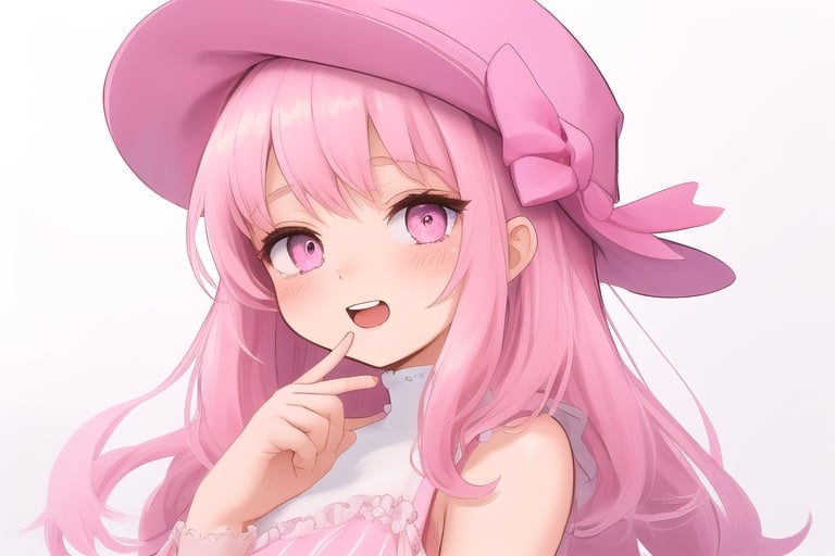 add a cute pink hat on her