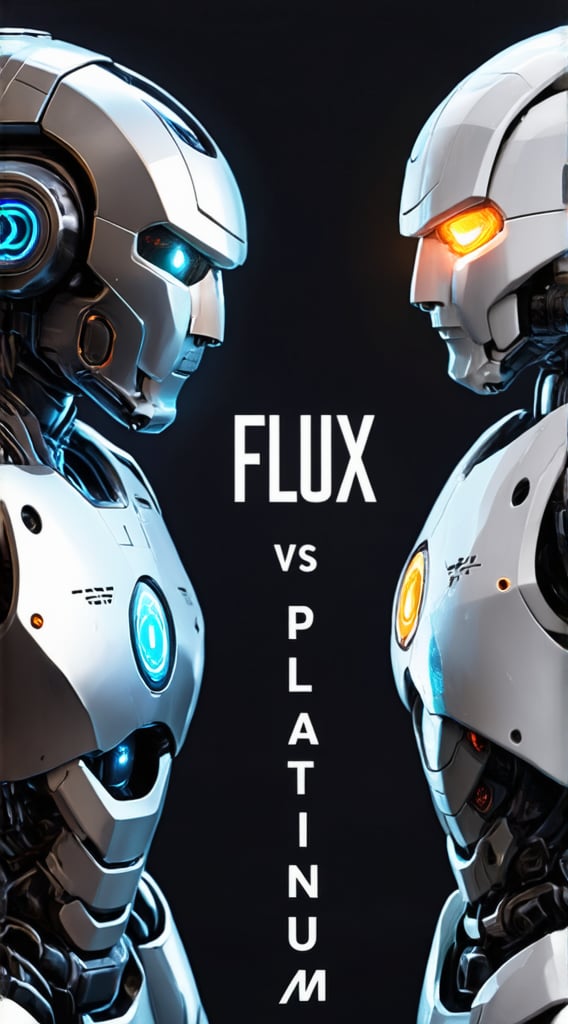 detailed picture of 2 robots, text says "flux vs platinum".