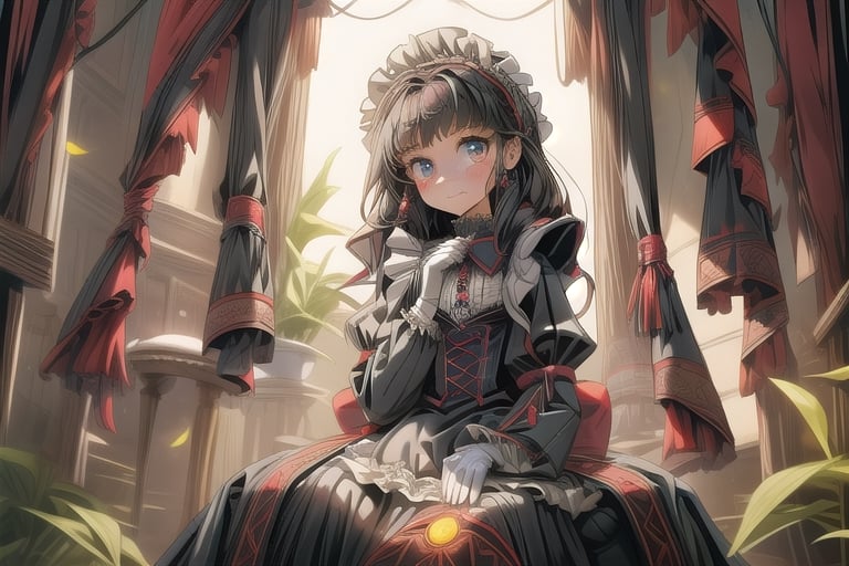 vines, dark, lens flare, vibrant color, solo_female, petite, loli, petanko, flat_chest , slender, full_body, tiny_breasts , tiny_female, gothic_lolita, maid_outfit, victorian, white_glove, frilled_dress, doll_joints, dolls
,YAMATO,FOLK,Eyes