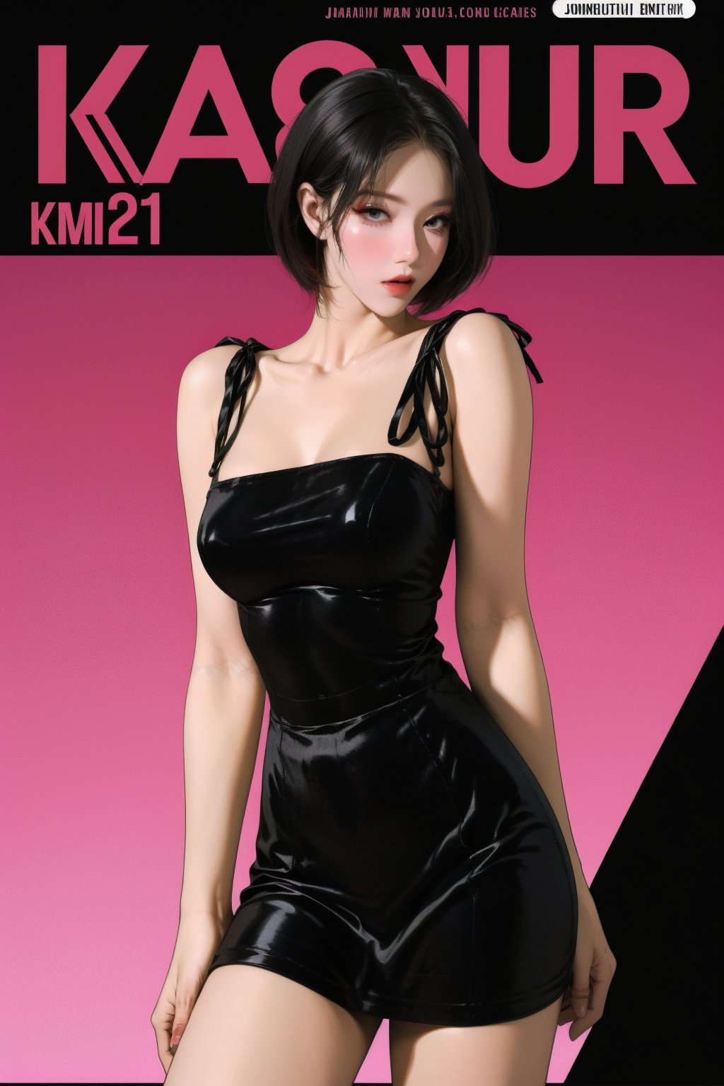 1girl, looking at viewer, thigh up body, kpop idol, styled outfit, on stage, professional lighting, different hairstyle, coloful, magazine cover, best quality, masterpiece,johyun,kmiu