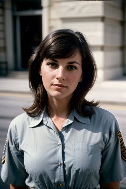 A photo portrait of a 27 years old female FBI special agent during summer 1968