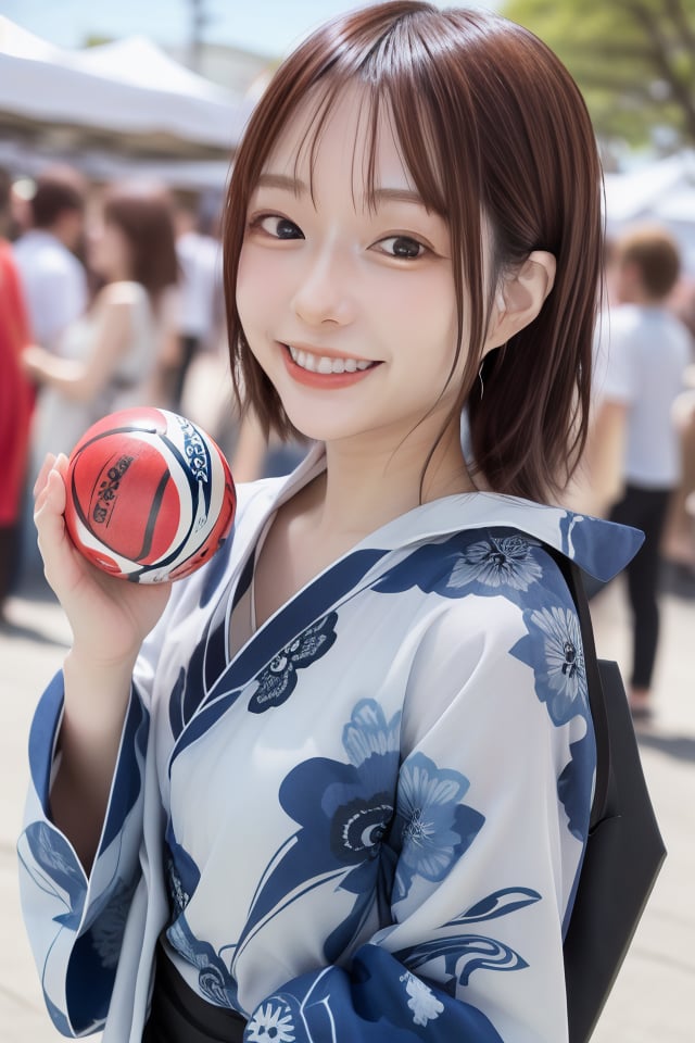 mikas
A cute smiling girl wearing a yukata and enjoying scooping a super ball on the festival day