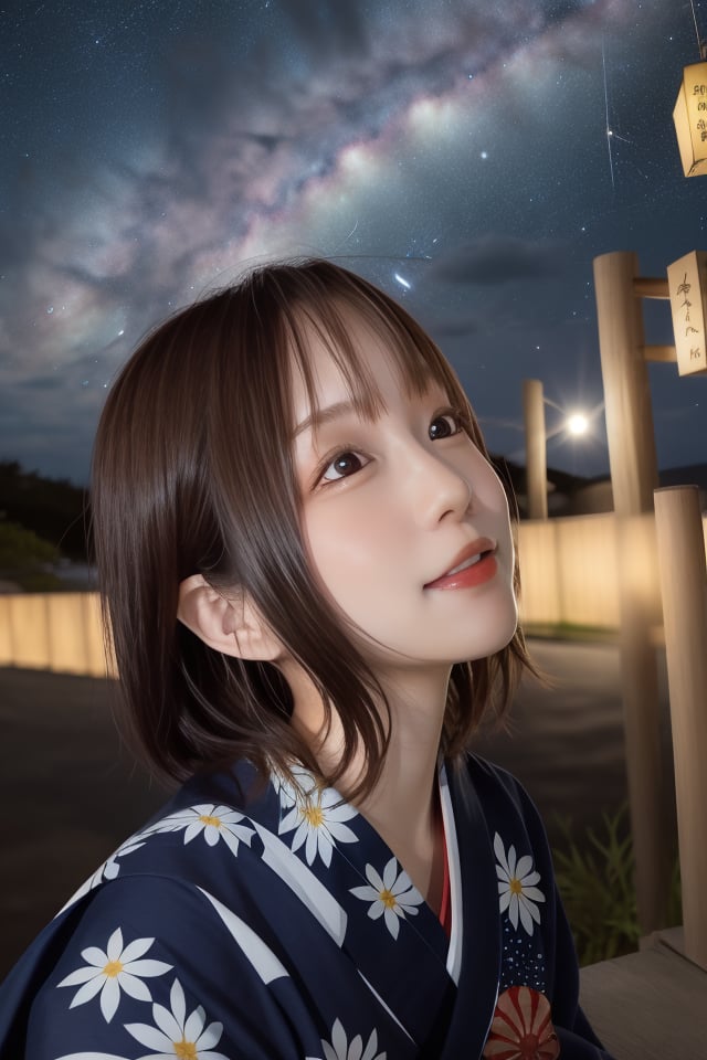 mikas
A cute girl in a yukata looking up at the beautiful Milky Way on Tanabata night