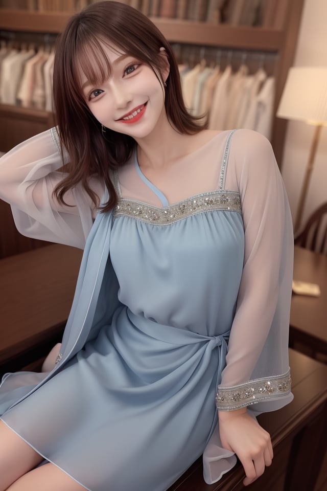 mikas
Long flowing chiffon nightdress with hand-beaded details."
"Regal satin night-robe with deep jewel-toned colors and cascading ruffles,smile