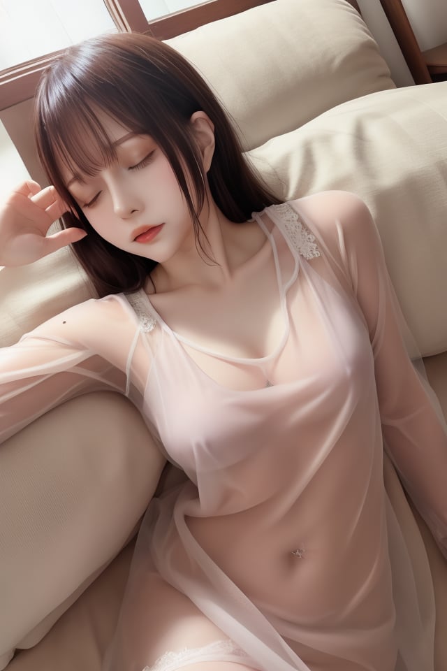 mikas
A cute girl in a see-through nightgown still sleepily rubbing her eyes