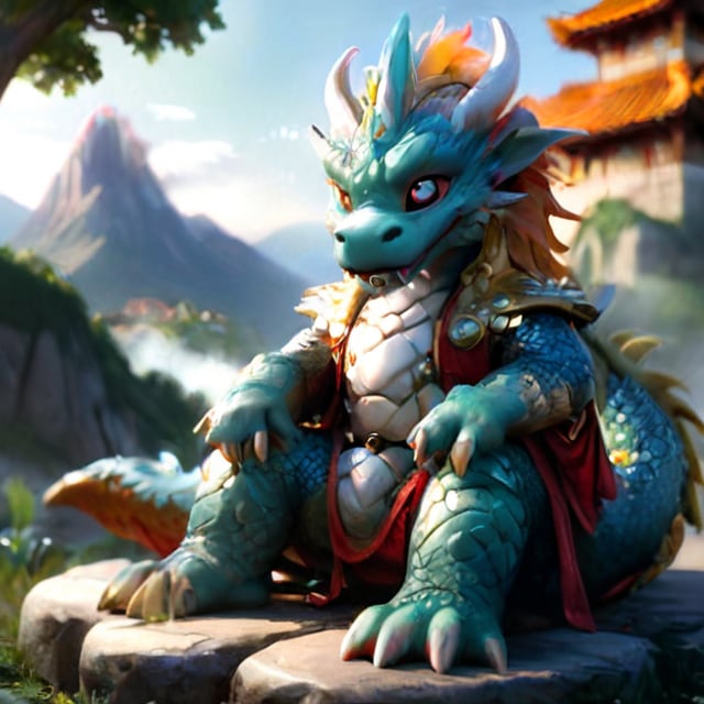 A majestic king sits atop a throne, his crown gleaming in warm golden light. He wears regal attire, with intricate embroidery and precious jewels. His strong jawline is set in determination as he gazes out at a grand kingdom landscape, where rolling hills meet the distant blue skies.,ghostrider,dragon,stworki