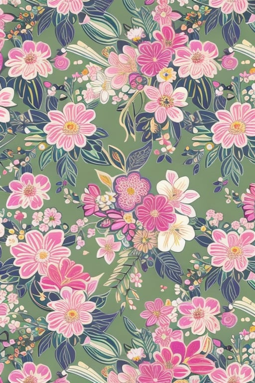 colourful floral patterns, --tittle