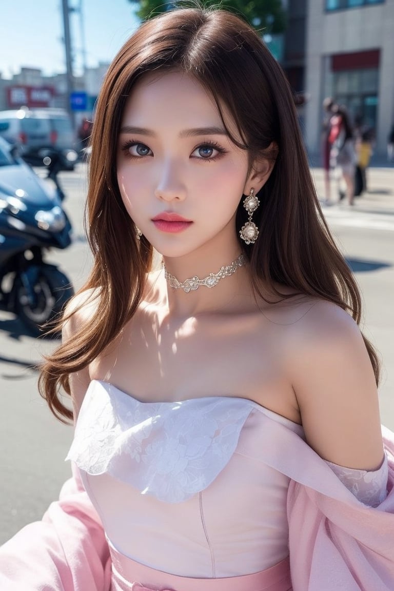 1 girl ,upper body, 17yo, cute girl, very slim figure, Long white hair

((casual fashion outfits))
Very thin leganicules, Earrings, Pink Lips, choker, Real, Sexy, Best quality, detailed face, detailed Background, Depth of written boundary, whole body viewing angle, alone, night, best quality, ultra high resolution, (photorealistic:1.4), Detailed eyes, Gradation, Perfect anatomical figure, Woman with perfect body, Highly detailed skin, Detailed face, Beautiful eyes in every detail, Background Blur, lolita_dress, hanfu, masterpiece, JeeSoo