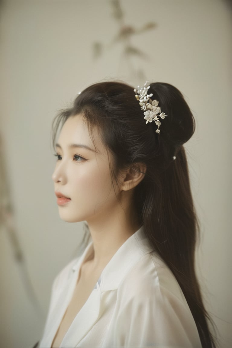 side profile face of a beautiful korean woman