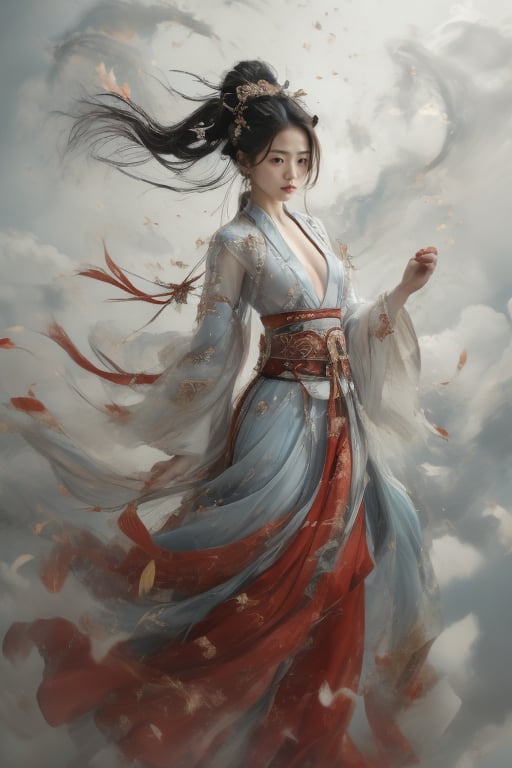 (RAW, Masterpiece, Best Quality, Photorealistic, HD, 8K), 1girl, 21 years old, black hair, long hair, hair blowing in the wind, traditional Chinese hairstyle, Jin Yong martial arts, solo, hair accessories, pink lips. Long eyelashes, correct human body structure, standard female figure, thin, fairy temperament, (light blue thin and transparent clothes:1.2), bellyband, (naked:1.4), perfect of pussy, loose hair, very bright big eyes, fine hair, large pores , medium breasts, navel, ponytail, arms, outdoors, Chinese sword, ancient city street with pedestrians, bun, holding weapon, uncensored, single bun, arms extended, realistic, waterfall, girl swinging sword, martial arts moves, sword fighting moves, jumping , lunge, stand independently, movements clearly visible. Large wide angle lens, movie lens, real photo, Chinese landscape painting scenery, blurred background. Full body photos, chinkstyle, ink painting,jianxian,( see_through light blue skirt:1.2),xuer extravagant gown,Koi,xuer martial arts,xuer Lotus leaf. (nipples:1.5, (pussy:1.5), xianjing hanfu crane,cloud smoke