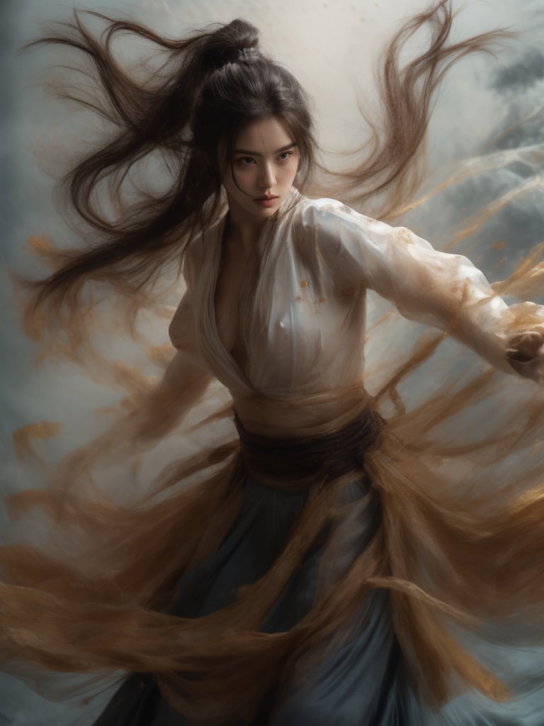 (RAW, Masterpiece, Best Quality, Photorealistic, HD, 8K), 1girl, 21 years old, black hair, long hair, hair blowing in the wind, traditional Chinese hairstyle, Jin Yong martial arts, solo, hair accessories, pink lips. Long eyelashes, correct human body structure, standard female figure, thin, fairy temperament, (light blue thin and transparent clothes:1.2), bellyband, (naked:1.4), perfect of pussy, loose hair, very bright big eyes, fine hair, large pores , medium breasts, navel, ponytail, arms, outdoors, Chinese sword, ancient city street with pedestrians, bun, holding weapon, uncensored, single bun, arms extended, realistic, waterfall, girl swinging sword, martial arts moves, sword fighting moves, jumping , lunge, stand independently, movements clearly visible. Large wide angle lens, movie lens, real photo, Chinese landscape painting scenery, blurred background. Full body photos, chinkstyle, ink painting,jianxian,( see_through light blue skirt:1.2),xuer extravagant gown,Koi,xuer martial arts,xuer Lotus leaf. (nipples:1.5, (pussy:1.5)