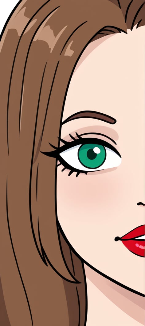 S4rahLynnBH, brown hair, green eyes,lipstick