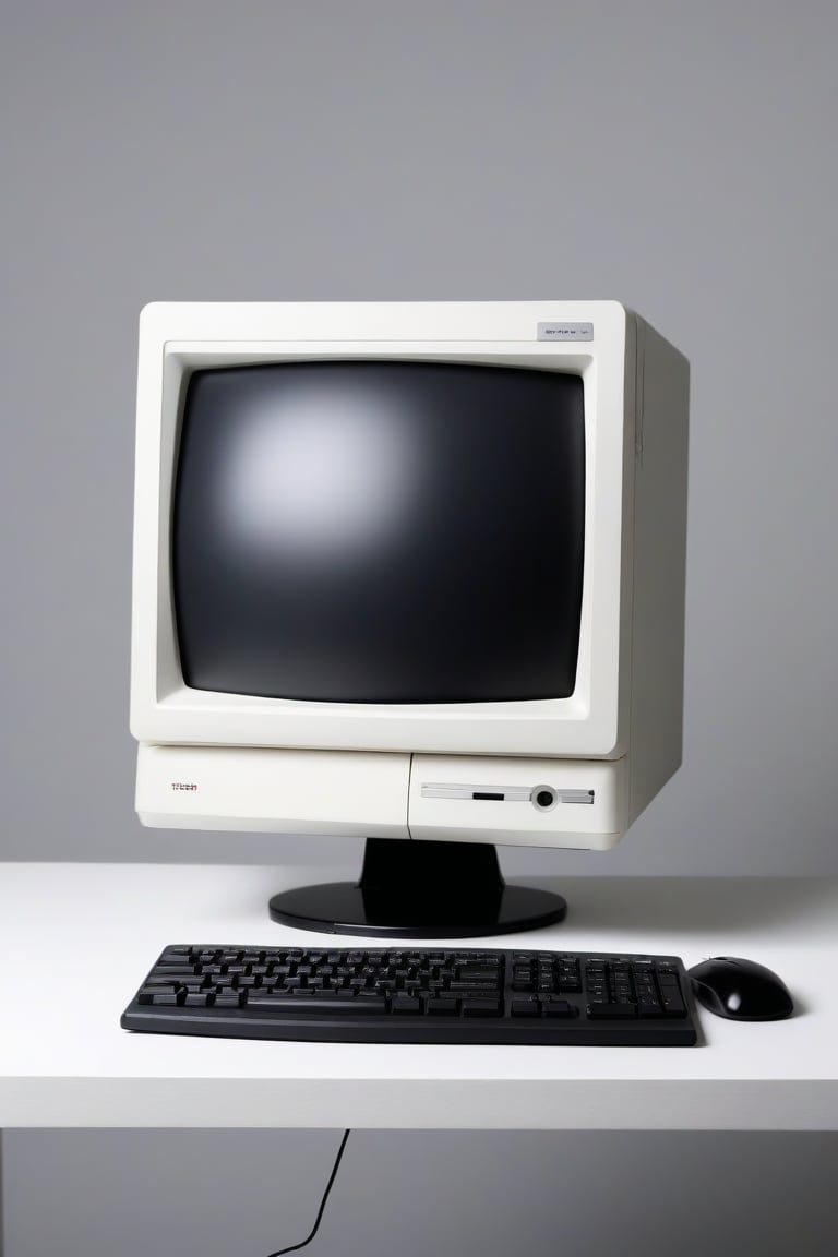 simple background, white background, grey background, no humans, computer, television, monitor, keyboard \(computer\), still life