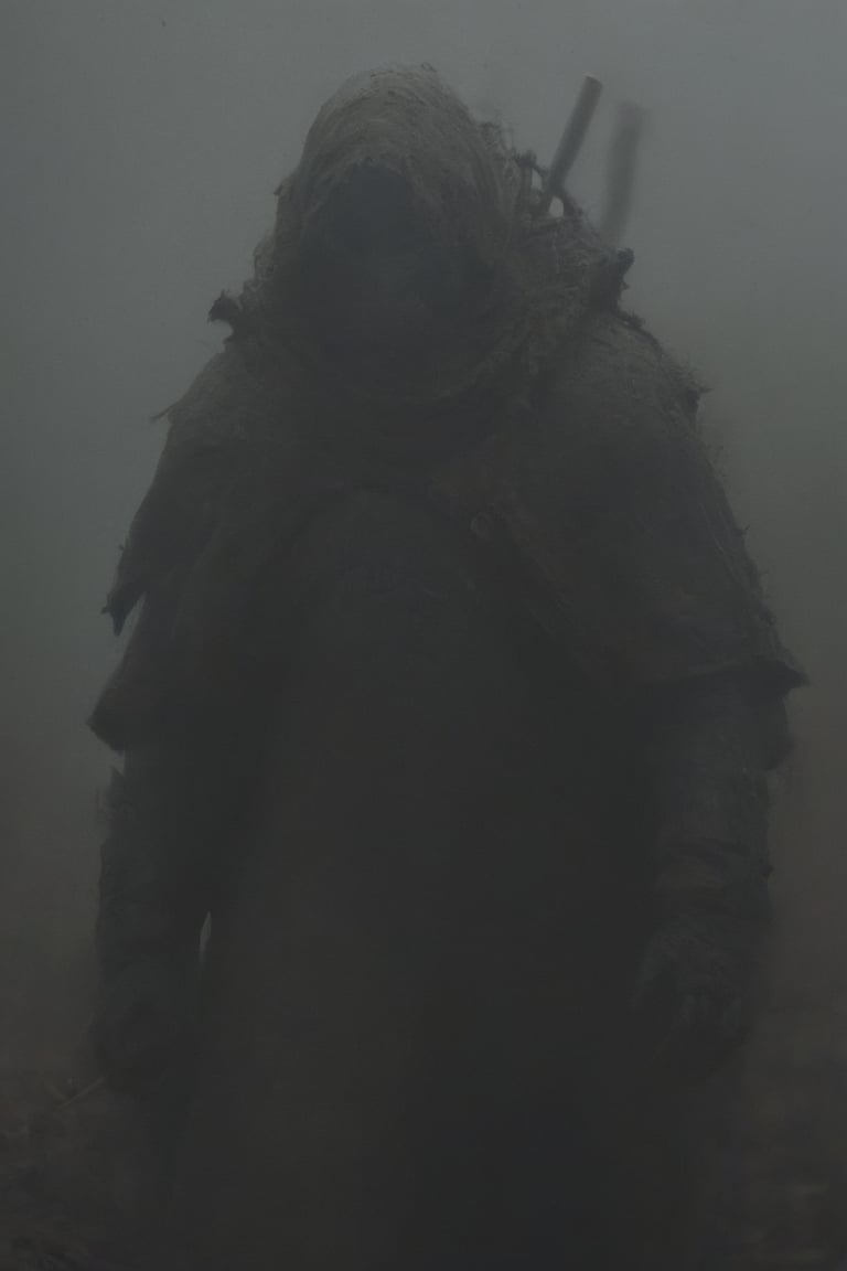 Sontaran , dust, dirt,high contrast,minimalistic,  stark,dramatic,silhouette style, close up , Tim Walker, Jamie Hewlett
,zavy-rmlght,txznmec